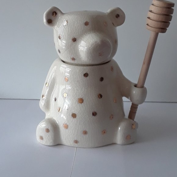 Anthropologie Other - Honey Bea Pot jar with wooden dipper